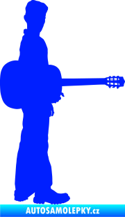 Samolepka Music 003 pravá hráč na kytaru modrá dynamic