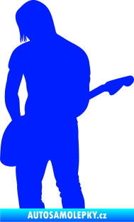 Samolepka Music 005 levá hráč na kytaru modrá dynamic