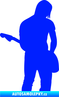 Samolepka Music 005 pravá hráč na kytaru modrá dynamic