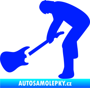 Samolepka Music 007 levá rocker s kytarou modrá dynamic