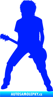 Samolepka Music 010 levá rocker s kytarou modrá dynamic