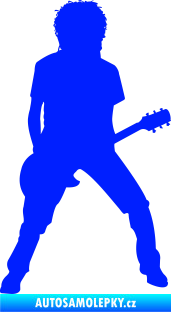 Samolepka Music 010 pravá rocker s kytarou modrá dynamic