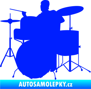 Samolepka Music 011 levá hráč na bicí modrá dynamic