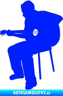 Samolepka Music 012 levá  kytarista modrá dynamic