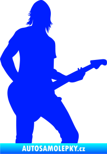 Samolepka Music 019 pravá hráč na kytaru modrá dynamic