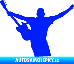 Samolepka Music 024 levá kytarista rocker modrá dynamic