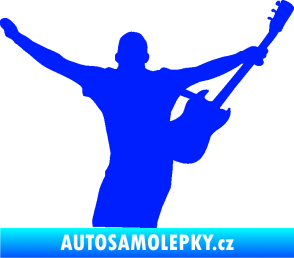 Samolepka Music 024 pravá kytarista rocker modrá dynamic