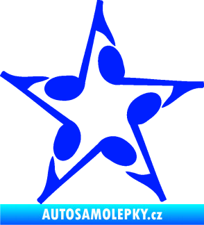Samolepka Music hvězda z not modrá dynamic
