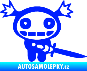 Samolepka Ninja zombie girl pravá modrá dynamic