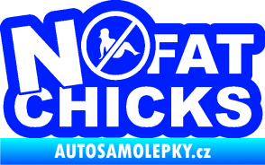 Samolepka No fat chicks 002 modrá dynamic