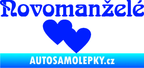 Samolepka Novomanželé 001 nápis se srdíčky modrá dynamic