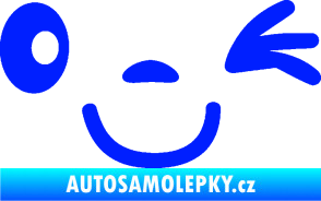 Samolepka Obličej 008 pravá mrkající modrá dynamic