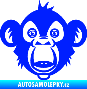Samolepka Opice 003  hlava šimpanze modrá dynamic