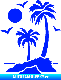 Samolepka Ostrov 002 levá palmy a moře modrá dynamic