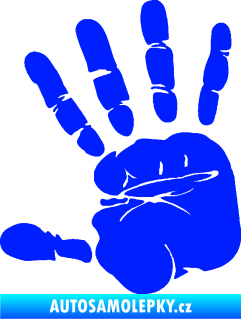 Samolepka Otisk ruky levá modrá dynamic