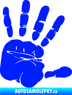 Samolepka Otisk ruky pravá modrá dynamic