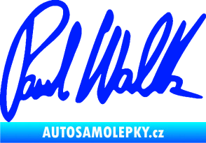 Samolepka Paul Walker 002 podpis modrá dynamic