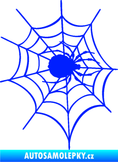 Samolepka Pavouk 016 pravá s pavučinou modrá dynamic