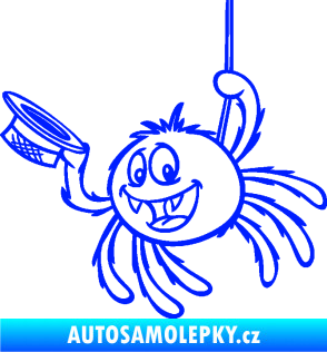 Samolepka Pavouk 022 levá s kloboučkem modrá dynamic