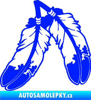 Samolepka Peříčka 003 levá indiánský motiv modrá dynamic