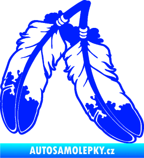 Samolepka Peříčka 003 pravá indiánský motiv modrá dynamic