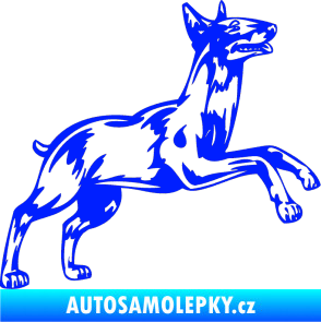 Samolepka Pes 015 pravá Bulteriér modrá dynamic