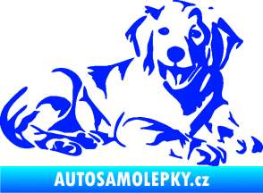 Samolepka Pes 106 pravá Retrívr modrá dynamic