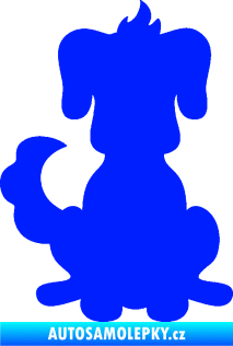 Samolepka Pes 113 levá kreslená silueta modrá dynamic