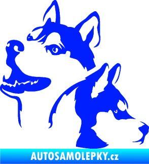 Samolepka Pes 117 levá husky modrá dynamic
