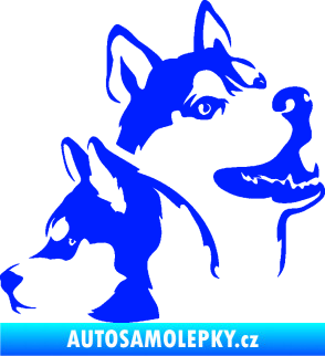 Samolepka Pes 117 pravá husky modrá dynamic