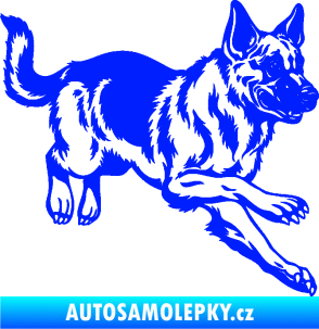 Samolepka Pes 124 pravá  německý ovčák  modrá dynamic