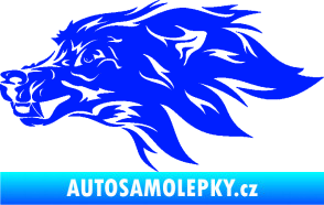 Samolepka Pes 127 levá hlava modrá dynamic