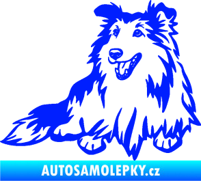 Samolepka Pes 162 levá sheltie modrá dynamic