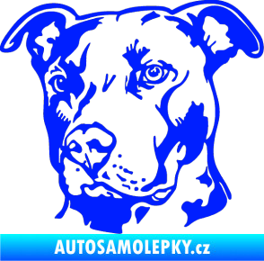 Samolepka Pes 198 pitbull levá modrá dynamic