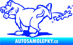 Samolepka Pes čůrá levá modrá dynamic