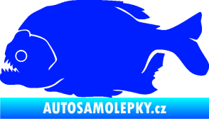 Samolepka Piraňa 001 levá dravá ryba modrá dynamic