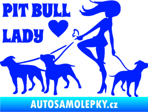 Samolepka Pit Bull lady levá modrá dynamic