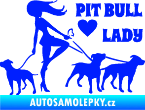 Samolepka Pit Bull lady pravá modrá dynamic