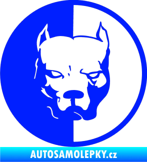 Samolepka Pitbull 001 kruh levá modrá dynamic