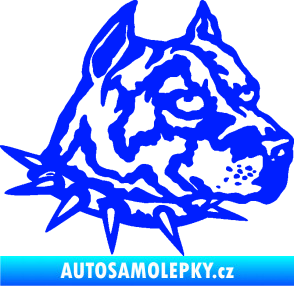 Samolepka Pitbull hlava 006 pravá modrá dynamic