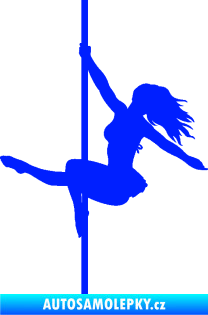 Samolepka Pole dance 001 levá tanec na tyči modrá dynamic