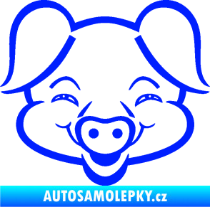 Samolepka Prase 003 veselý čuník modrá dynamic