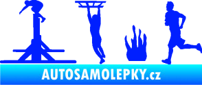 Samolepka Překážkové závody 001 levá OCR modrá dynamic