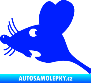 Samolepka Překvapená myš levá modrá dynamic
