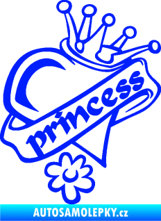 Samolepka Princess nápis v srdíčku modrá dynamic