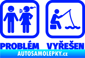 Samolepka Problém? Vyřešen 006 na ryby modrá dynamic