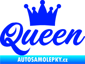 Samolepka Queen nápis s korunou modrá dynamic