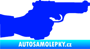 Samolepka Ruka s pistolí 001 pravá ruce vzhůru modrá dynamic