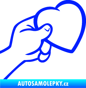 Samolepka Ruka se srdíčkem pravá modrá dynamic