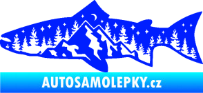 Samolepka Ryba 021 levá noční rybaření modrá dynamic